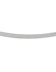 Sterling Silver Flat Omega Necklace 4mm, 16 inch