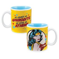 Vandor 4-1/4 by 3-1/4 by 3-3/4-Inch Wonder Woman 12-Ounce Ceramic Mug, Multicolored