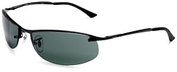 Best Ray-Ban Unisex RB3179 Sunglasses Black Frame Grey And Green Lens 63 mm Price