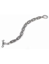 Twisted Blade Silver Medium Oval Dagger Bracelet 7 Inch