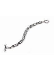 Twisted Blade Silver Medium Oval Dagger Bracelet 9 Inch