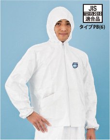 タイベック製ジャンパー3L：白（フード有）☆塗料や油汚れの激しい環境に適した防護服　2010Bジャンパー　JIS適合品