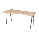 Balt Iflex Printer Table - Teak Top - Silver Legs