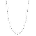 14k White or Yellow Gold Diamond Station Necklace (1 cttw, H-I Color, I1 Clarity), 18"