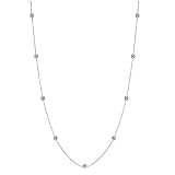 14k White or Yellow Gold Diamond Station Necklace (1 cttw, H-I Color, I1 Clarity), 18
