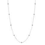 14k White or Yellow Gold Diamond Station Necklace (1 cttw, H-I Color, I1 Clarity), 18"