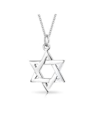 Bling Jewelry 925 Silver Star Of David Pendant Necklace with Chain 16in