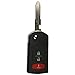 KeylessOption Flip Key Keyless Entry Remote Control Fob Combo Uncut Ignition Key Replacement 3 Button Compatible with SKE12501