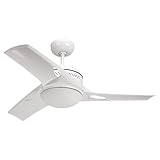 Monte Carlo 3MTR38WHO-L Mach Two 38-Inch 3-Blade Ceiling Fan with Remote and Light Kit, White Finish