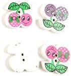 80 Pieces Wood Cartoon Sewing Fasteners Buttons Sew On Notions Supplies R0545 Smiling Face Cherry for Clothes Pack Backpacks Crafting in bulk assorted large