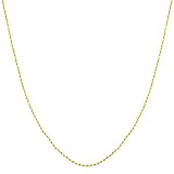 14 Karat Yellow Gold Adjustable Diamond-cut Bead Ball Chain (16 to 20 Inch)