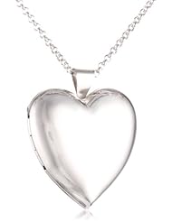 Sterling Silver Heart Locket Pendant Necklace , 30"