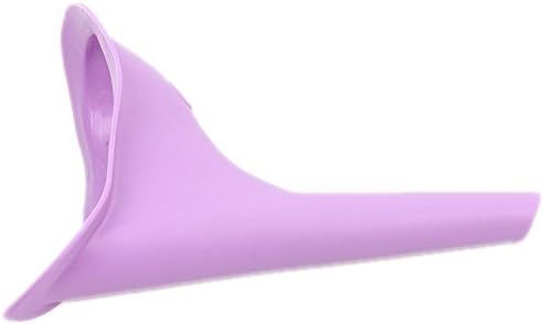 Woman Urinal Spill Proof &amp; Reusable Soft Silicone Portable Ourdoor Toilet Stand up Pee Camping Travelling Device Purple Color