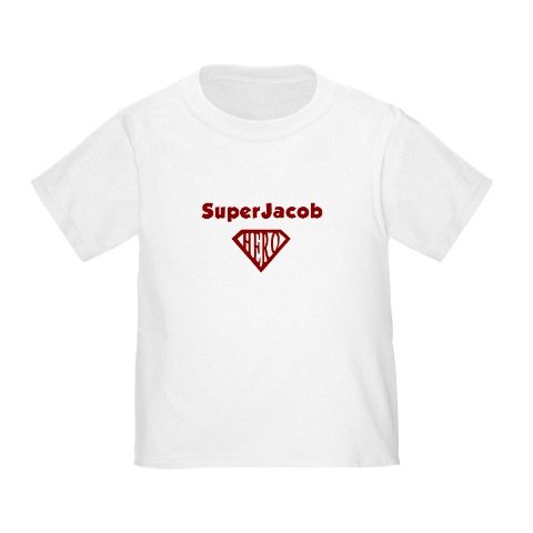 Personalized SuperJacob Jacob Superman Hero Baby Infant Toddler Kids Shirt   Birthday Collection