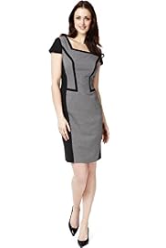 Square Neck Panelled Colour Block Dress