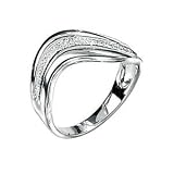 Silver Wave Frosted Ring