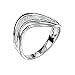 Silver Wave Frosted Ring