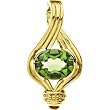 14K Yellow Gold Peridot and Carnelian Pendant/Pearl Enhancer