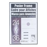 DAXN16024BT Coloredge Poster Frame, Plexiglas® Window, Clear Face/Black Border, 24 x 36