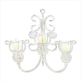 Shabby White Scroll Wall Votive Candle Holder, Chic
