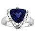 14k White Gold Trillion Tanzanite and Diamond Ring 3.68 TCW