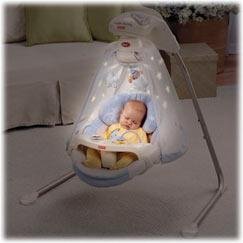 FISHER PRICE BLUE STARLIGHT BABY PAPASAN CRADLE SWING