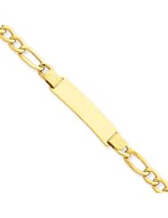 14 Karat Yellow Gold 1" Plate ID Bracelet With Lobster Clasp - 7 Inch