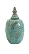 13.5" Turquoise Antique Style Small Ceramic Jar