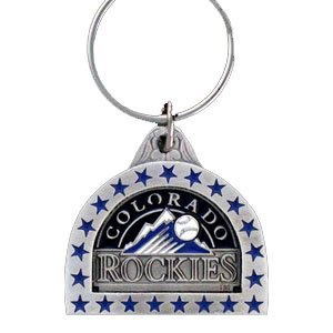 Pewter MLB Team Logo Key Ring - Colorado Rockies