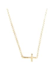 Dogeared Faith Small Sideways Cross Necklace 18"
