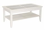 FTS - Classic White Coffee Table with Frosted Glass Top 136-190-50