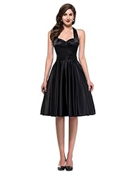 Silk Backless Vintage Halter Cocktail Short Sweetheart Party Dress 