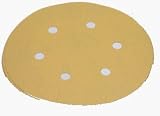 6" 6-Hole 80 grit, Premium Gold Hook & Loop Paper Discs , Virginia Abrasives, box of 100