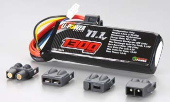 20C 11.1V 1300mAh 3S LiPo Battery: 1/16