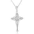 1/10ctw Round Brilliant Diamond Cross Pendant in 14k White Gold (GH/I1-I2)