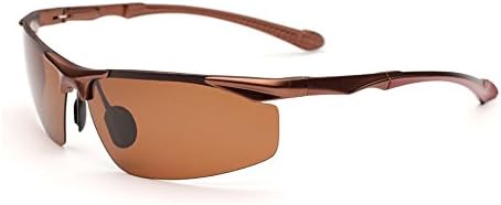 WPF Wayfarer Style Men's Cycling Sporting Goggles Polarized Aviator Sunglasses (Bronze Frame, Brown Lens)