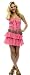 Curve Appeal Cotton Voile Tiered Strapless Dress w/ Smocked Upper and Woven Belt in Coral, Size: M