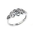 Sterling Silver Celtic Trinity Knot Heart Ring (Size 3,4,5,6,7,8,9,10,11,12,13,14,15)