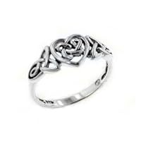 Sterling Silver Celtic Trinity Knot Heart Ring Size 6(Sizes 3,4,5,6,7,8,9,10,11,12,13,14,15)