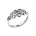 Sterling Silver Celtic Trinity Knot Heart Ring title=