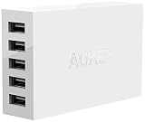 Aukey 40W / 8A 5 Ports USB Desktop Charging Station Wall Charger with AlPower Tech for Apple, Android and other USB Powered Mobile Devices (White) RS.1199 (70.00% Off) - Amazon