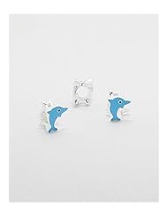 Dolphin Colored Enamel Bead In 92.5 Sterling Silver