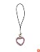 Cell Phone Charm - C6 - Strap Style - Crystal Heart ~ Rose