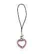 Cell Phone Charm - C6 - Strap Style - Crystal Heart ~ Rose