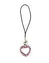 Cell Phone Charm - C6 - Strap Style - Crystal Heart ~ Rose
