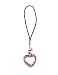 Jewelry : Cell Phone Charm Strap ~ Rose Crystal Heart.