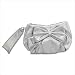 Evening Clutch in Silver Metallic Fabric with Bow