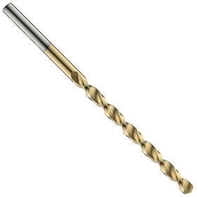 Cleveland 2075T Cobalt Steel Jobbers' Length Drill Bit, TiN-Coated, Round Shank, 135 Degree Notch Point, 3/16" (Pack Of 10)