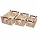 Household Essentials ML-6012 Woven-Maize Rectangular-Shaped Baskets with Wood Handles, Set of 3 Household Essentials ML-6012 Woven-Maize Rectangular-Shaped Baskets with Wood Handles, Set of 3