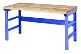 72 X 30 Maple-Butcher Block Square Edge Top Workbench W/ Adj Legs- Blue
